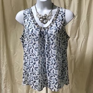 CJ Banks “Flip Flop” Beaded Tank, Size 1X🏖